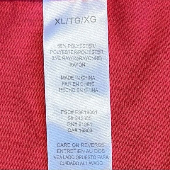 Avon Watermelon Pink Flutter Sleeve Studded Embellished Peplum Tunic Sz XL - Picture 7 of 9